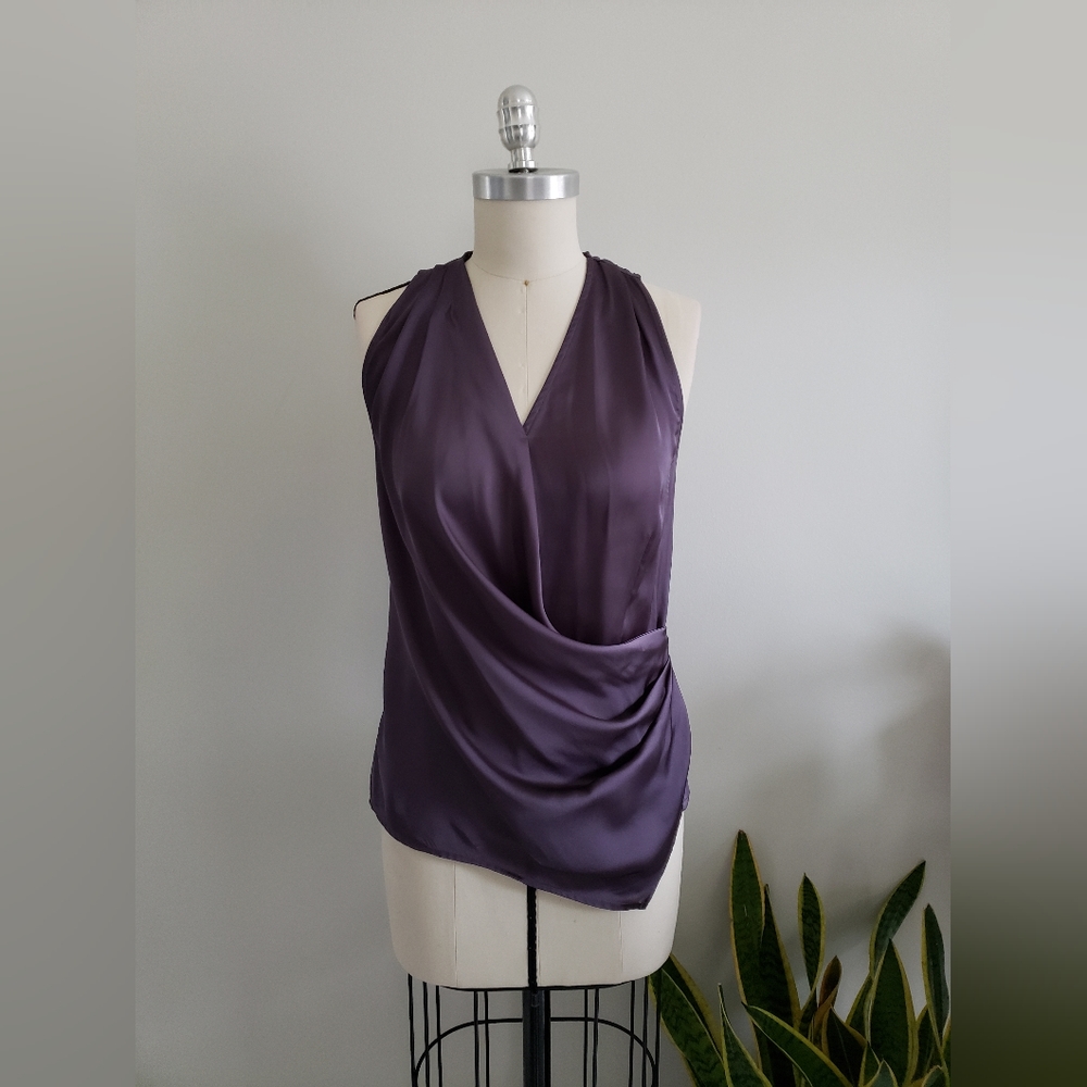 BEBE asymmetrical cowl wrap top